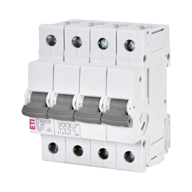 Disjoncteur ETIMAT P6, 3P+N, 6 kA, B40, ETI