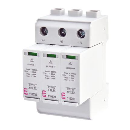 Parafoudre à courant continu T2 1100 V 20 kA 2 pôles, ETI