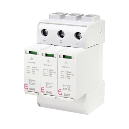 Parafoudre T2 CC, 600 V, 20 kA, bipolaire, ETI