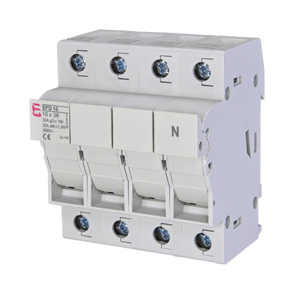 EFD10, bloc de fusibles modulaires ETI triphasé + neutre 32 A 10 × 38 CA