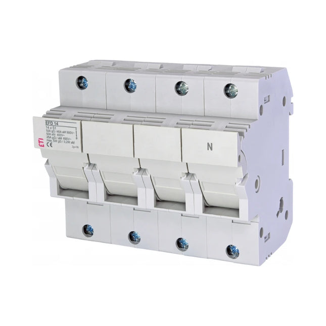 EFD14, bloc de fusibles modulaire ETI triphasé + neutre 50 A CA, 14 × 51