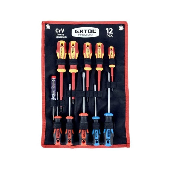 Jeu de 12 tournevis, EXTOL PREMIUM