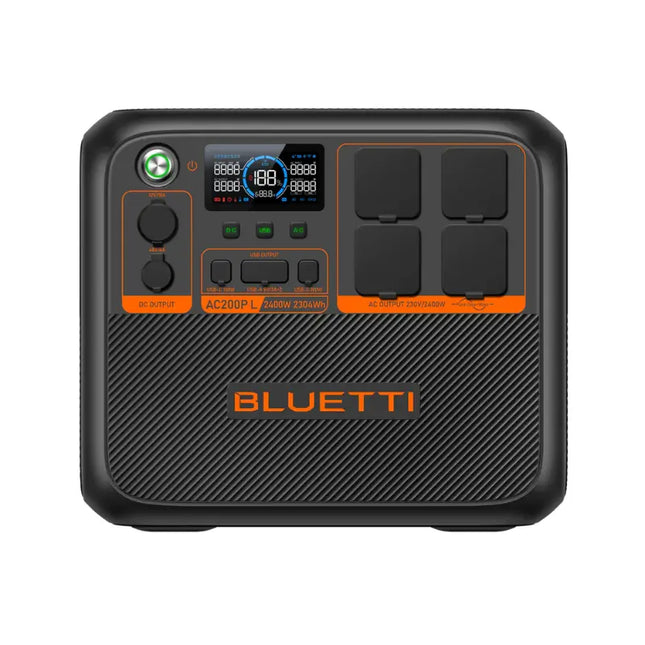 Station d'alimentation portable Bluetti 2400 W, recharge par panneau solaire ou sur secteur