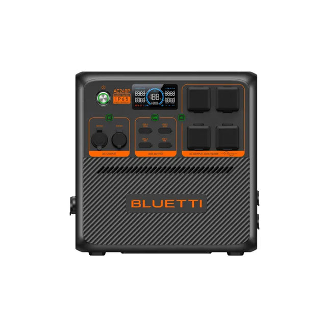 Station d'alimentation portable Bluetti 2400 W, recharge par panneau solaire ou sur secteur