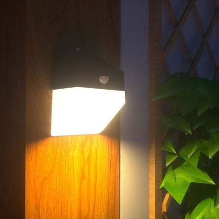 Applique murale LED à énergie solaire avec capteur, noir et blanc, 4000 K
