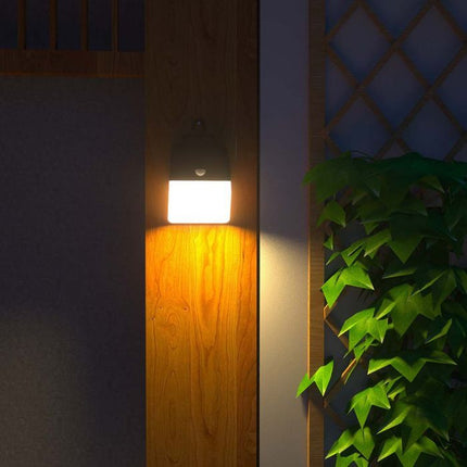 Applique murale LED à énergie solaire avec capteur, noir et blanc, 4000 K