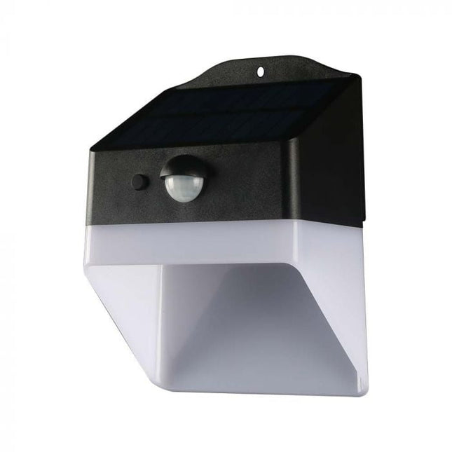 Applique murale LED à énergie solaire avec capteur, noir et blanc, 4000 K
