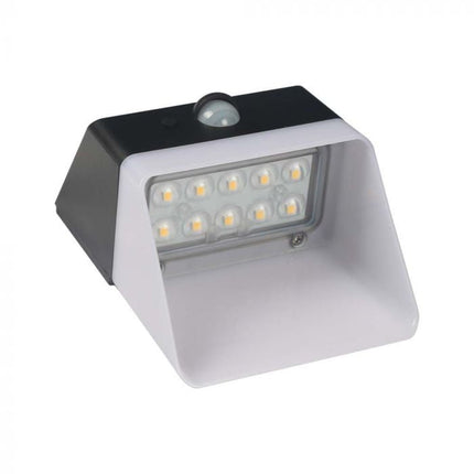 Applique murale LED à énergie solaire avec capteur, noir et blanc, 4000 K