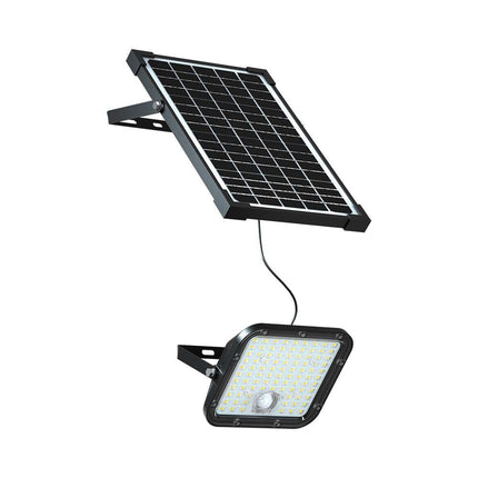 Projecteur LED solaire 4800 lm, télécommande, détecteur de mouvement