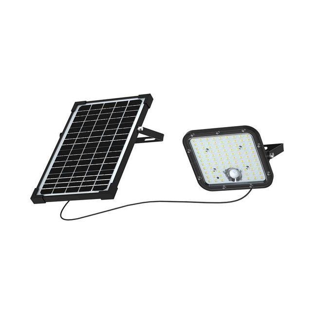 Projecteur LED solaire 4800 lm, télécommande, détecteur de mouvement