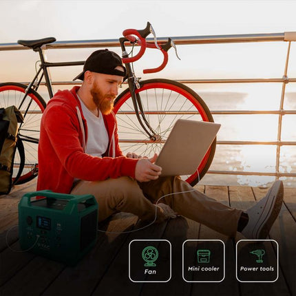 Station d'alimentation portable de 600 W, recharge par panneau solaire ou sur secteur