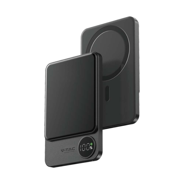 Batterie externe portable, recharge sans fil, magnétique, 5000 mAh, V-Tac