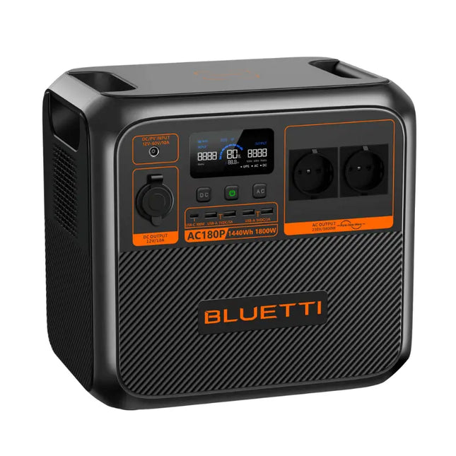 Station d'alimentation portable Bluetti 1800 W, recharge par panneau solaire ou sur secteur