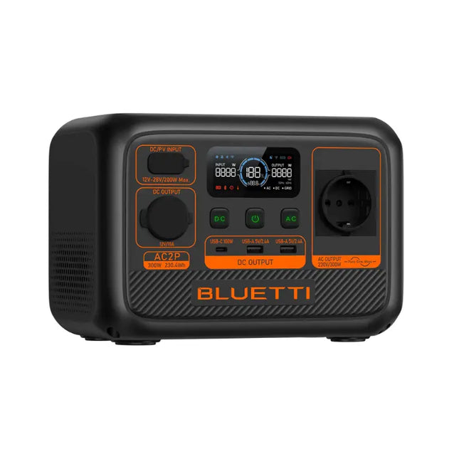 Station d'alimentation portable Bluetti 300 W, recharge par panneau solaire ou sur secteur