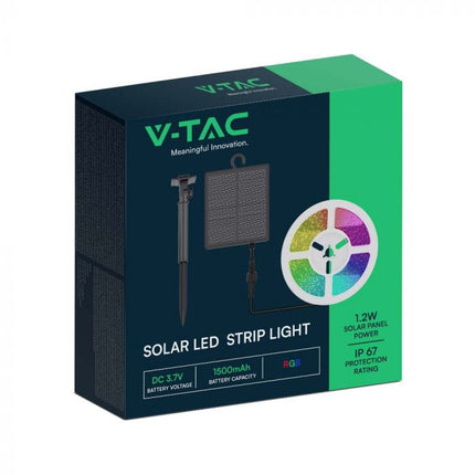 Bande LED solaire IP67, télécommande, RGB
