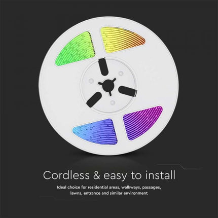 Bande LED solaire IP67, télécommande, RGB