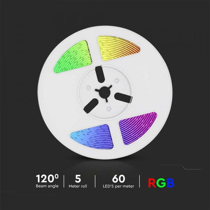 Bande LED solaire IP67, télécommande, RGB