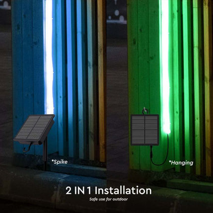 Bande LED solaire IP67, télécommande, RGB