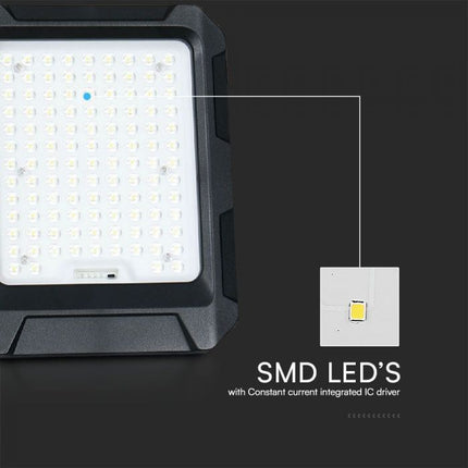 Projecteur LED solaire de 1 800 lm, batterie externe de 12 Ah, température de couleur de 4 000 K