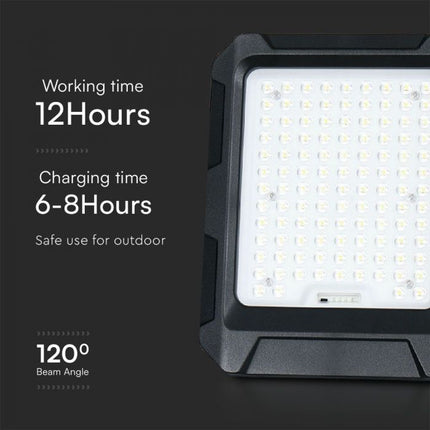 Projecteur LED solaire de 1 800 lm, batterie externe de 12 Ah, température de couleur de 4 000 K