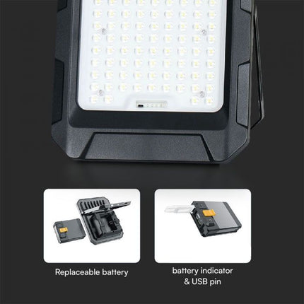 Projecteur LED solaire de 1 800 lm, batterie externe de 12 Ah, température de couleur de 4 000 K