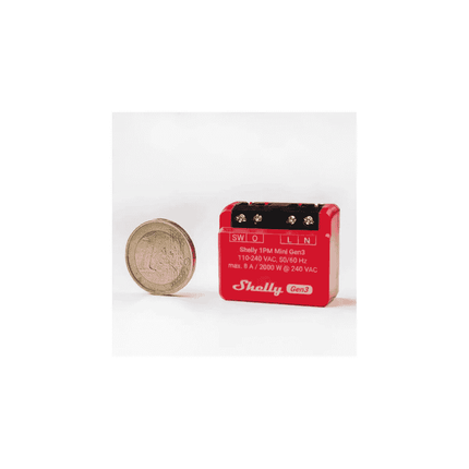 Shelly 1PM Mini Gen3, Smart Relay with Energy Monitoring, 8A
