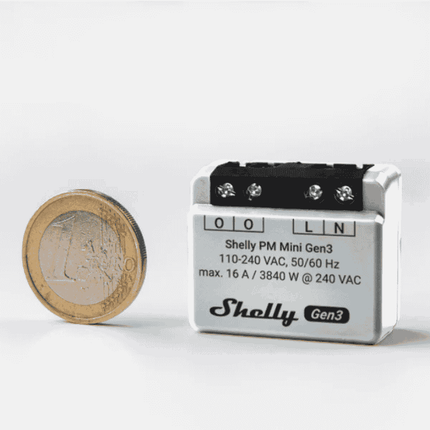 Shelly PM Mini Gen3, Wi-Fi Smart Energy Meter, 16A