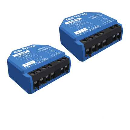 Shelly 1 Gen3, Set of 2 Smart Wi-Fi Relays with Dry Contact, 16A