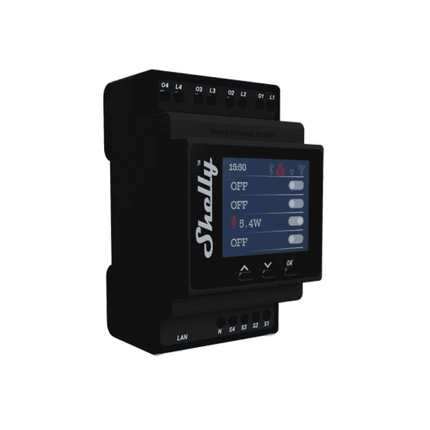 Shelly Pro 4PM V2, 4-Channel Smart Relay with Energy Monitoring