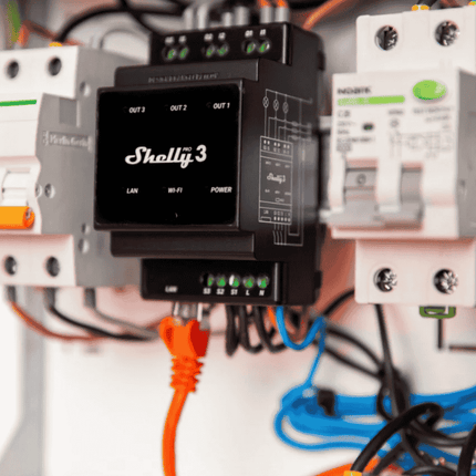 Shelly Pro 3, Professional 3-Channel Smart Relay, DIN, LAN + Wi-Fi, 16A