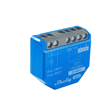 Shelly 1 Gen4, Set of 2 Smart Wi-Fi Relays with Dry Contact, 16A