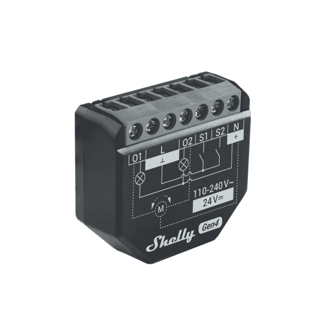 Shelly 2PM Gen4, 2-Channel Smart Relay with Energy Monitoring and Blind Control