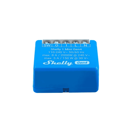 Shelly 1 Mini Gen4, Smart Relay, Zigbee, Wi-Fi with Dry Contact, 8A