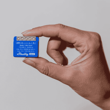 Shelly 1 Mini Gen4, Set of 2 Smart Relays, Zigbee, Wi-Fi with Dry Contact, 8A
