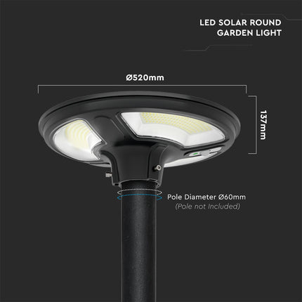 Lampe solaire LED 1 500 lm, télécommande, détecteur de mouvement, 6 400 K