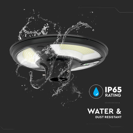 Lampe solaire LED 1 500 lm, télécommande, détecteur de mouvement, 6 400 K