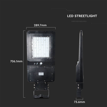 Lampadaire solaire à LED de 4 800 lm, détecteur de mouvement, 6 000 K