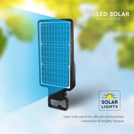 Lampadaire solaire à LED de 4 800 lm, détecteur de mouvement, 6 000 K