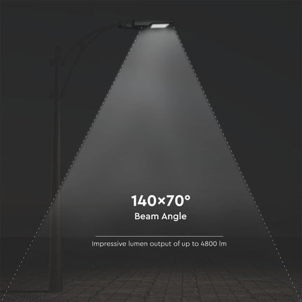 Lampadaire solaire à LED de 4 800 lm, détecteur de mouvement, 6 000 K