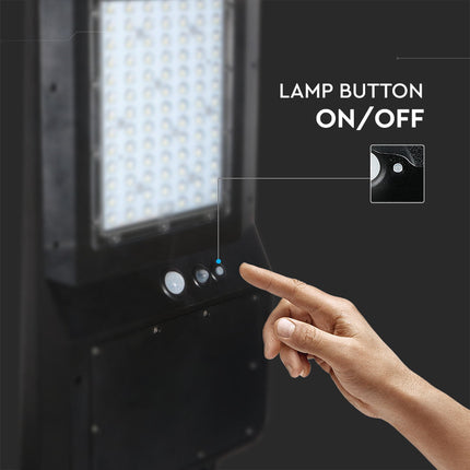 Lampadaire solaire à LED de 4 800 lm, détecteur de mouvement, 6 000 K