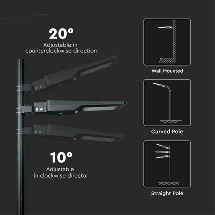 Lampadaire solaire à LED de 4 800 lm, détecteur de mouvement, 6 000 K