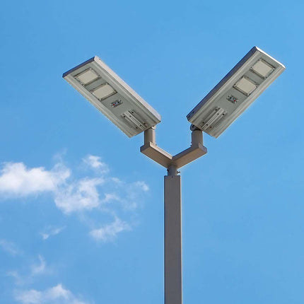 Lampadaire solaire à LED de 2 300 lm, détecteur de mouvement, 6 400 K