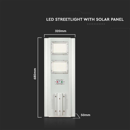 Lampadaire solaire à LED de 2 300 lm, détecteur de mouvement, 6 400 K