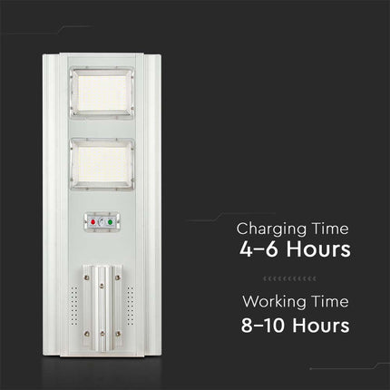 Lampadaire solaire à LED de 2 300 lm, détecteur de mouvement, 6 400 K