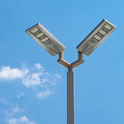 Lampadaire solaire à LED de 3 500 lm, détecteur de mouvement, 6 400 K