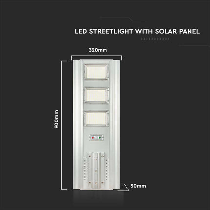Lampadaire solaire à LED de 3 500 lm, détecteur de mouvement, 6 400 K