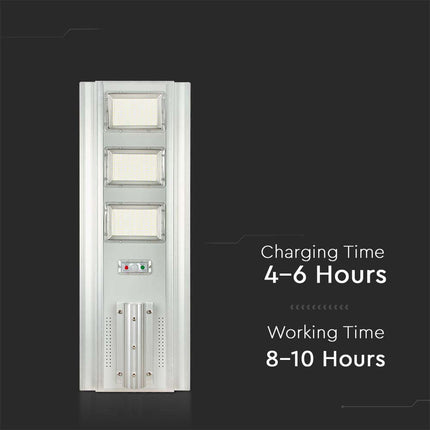 Lampadaire solaire à LED de 3 500 lm, détecteur de mouvement, 6 400 K