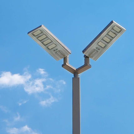 Lampadaire solaire à LED de 4 300 lm, avec détecteur de mouvement, 6 400 K