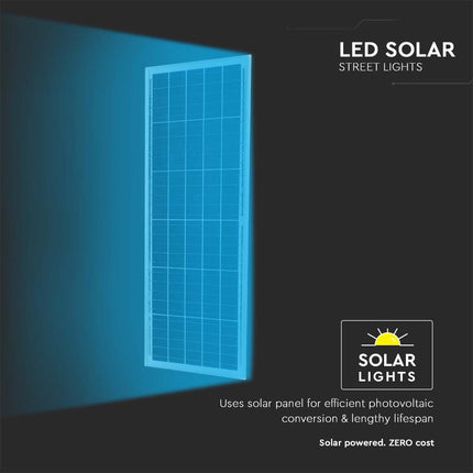 Lampadaire solaire à LED de 4 300 lm, avec détecteur de mouvement, 6 400 K