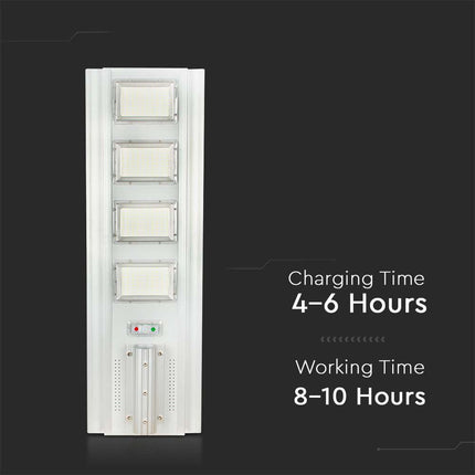 Lampadaire solaire à LED de 4 300 lm, avec détecteur de mouvement, 6 400 K